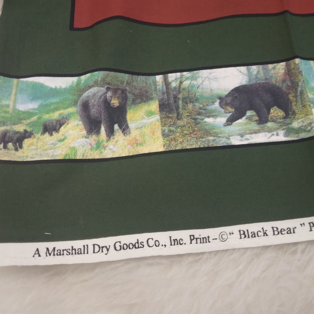 FABRIC Marshall Dry Goods Co. "Black Bear" Pattern #011, 4 Pillow Panels - Picture 8 of 12